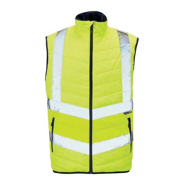 KeepSAFE High Visibility Puffer Bodywarmer Yellow - Indigo Supplies Ltd