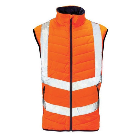 KeepSAFE High Visibility Puffer Bodywarmer Orange - Indigo Supplies Ltd