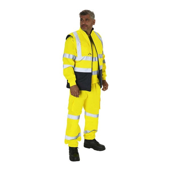 KeepSAFE High Visibility Two Tone Reversible Bodywarmer Yellow Navy - Indigo Supplies Ltd