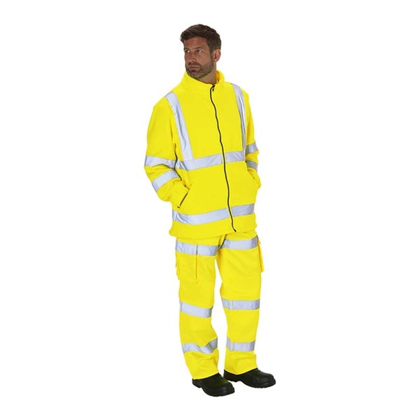 KeepSAFE High Visibility Zip Thru Microfleece Jacket Yellow - Indigo Supplies Ltd