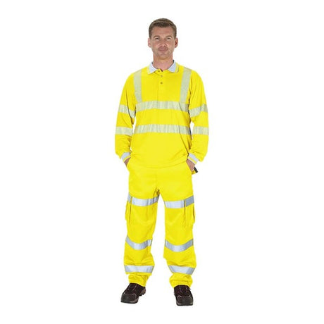 KeepSAFE High Visibility Long Sleeve Polo Shirt Yellow - Indigo Supplies Ltd
