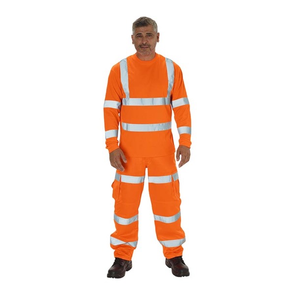KeepSAFE High Visibility Long Sleeve T Shirt Orange - Indigo Supplies Ltd