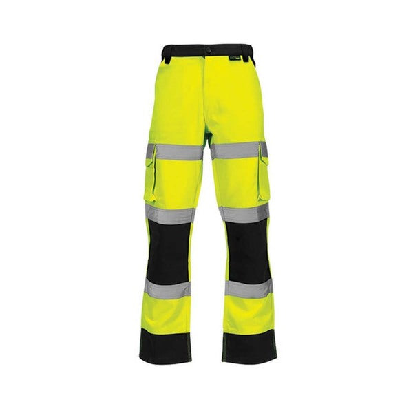 KeepSAFE High Visibility Two Tone Cargo Trousers Reg Leg Orange Navy - Indigo Supplies Ltd