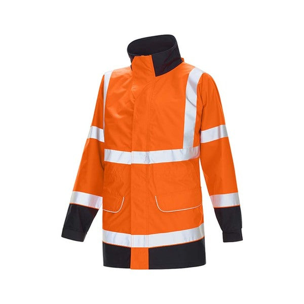 KeepSAFE High Visibility Interactive Ripstop Jacket Orange/Navy - Indigo Supplies Ltd