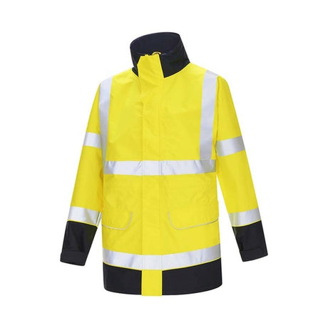 KeepSAFE High Visibility Interactive Ripstop Jacket Yellow/Navy - Indigo Supplies Ltd