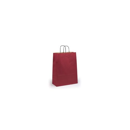 Red Paper Carrier Bags Twist Handle - Indigo Supplies Ltd