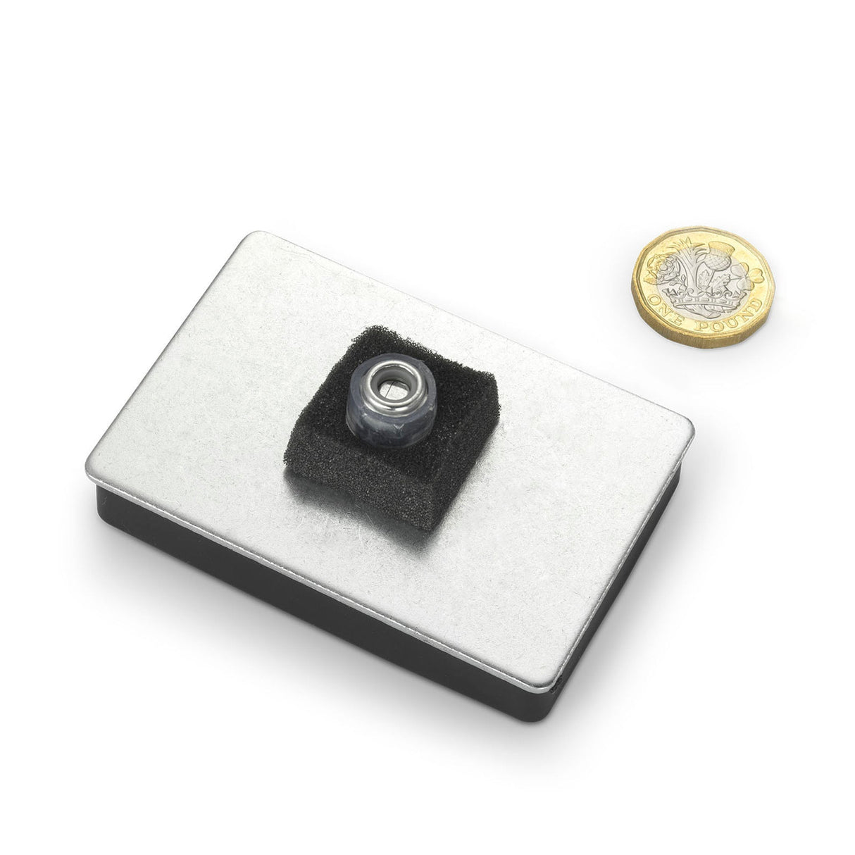 Magnetic Ferrite Pad 1 with 14mm M6 Central Stud and Foam Pad - Indigo Supplies Ltd