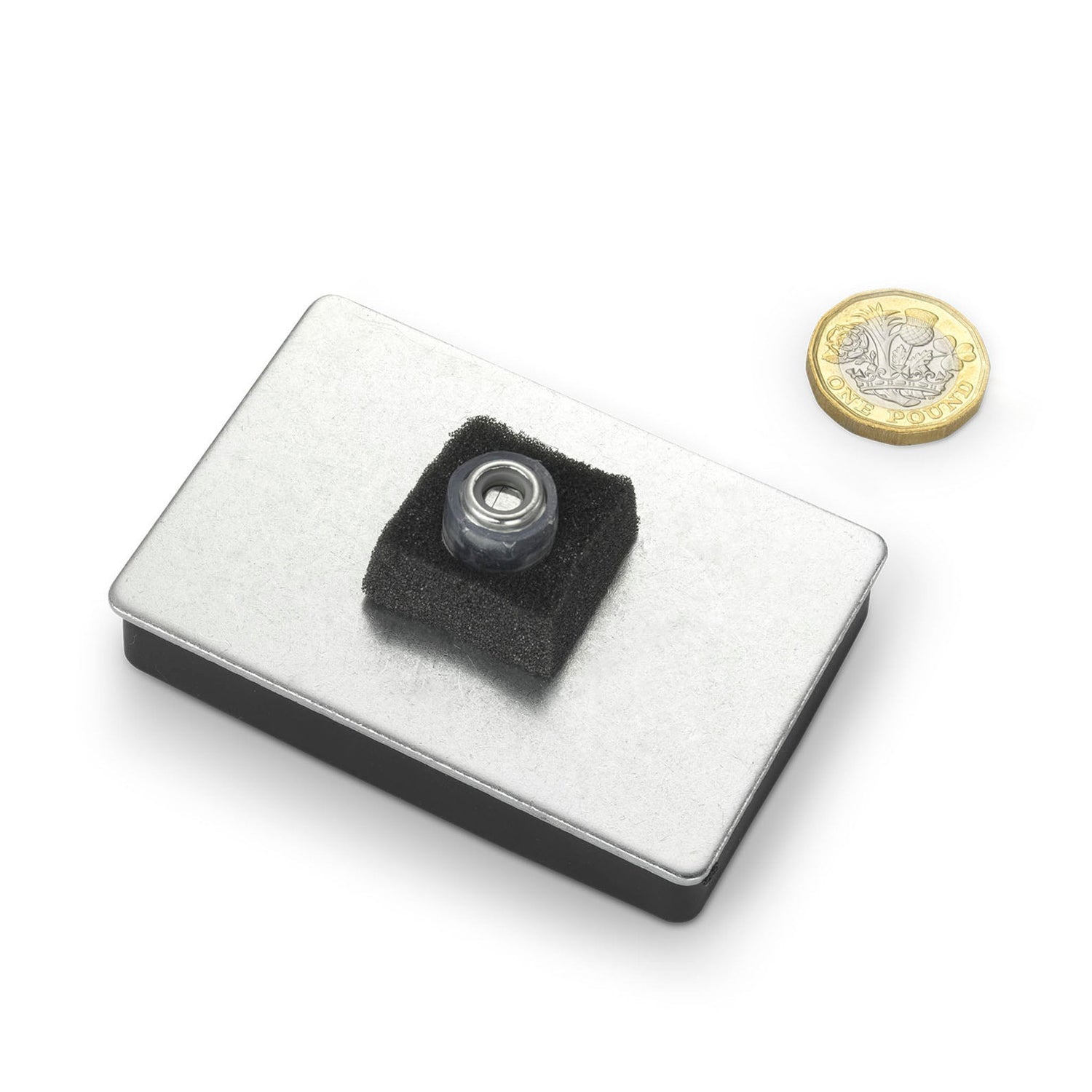 Magnetic Ferrite Pad 1 with 14mm M6 Central Stud and Foam Pad - Indigo Supplies Ltd