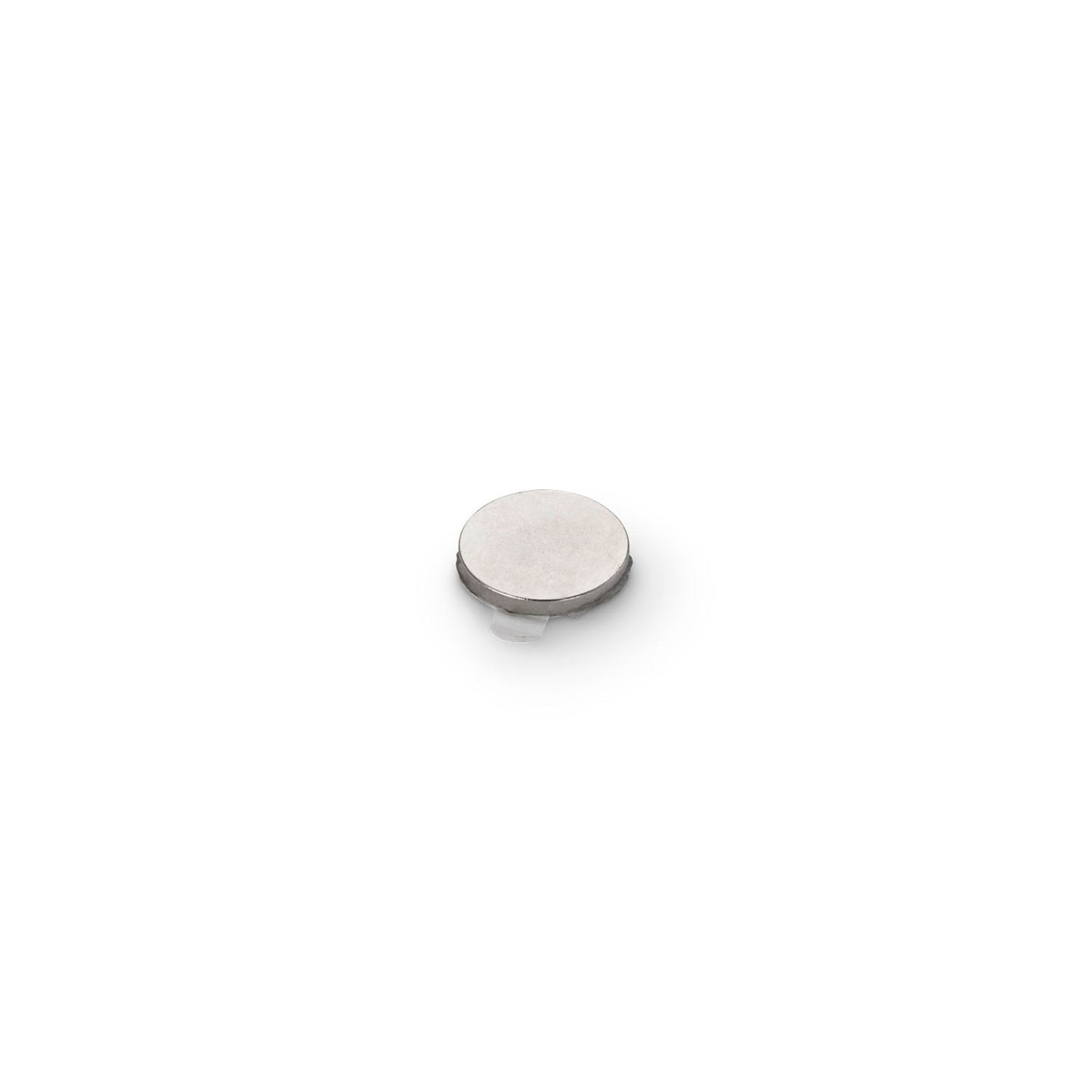 Neodymium Disc Magnet with 3M 9080 Adhesive, 10mm Diameter x 1mm N35 Nickel Plated (A) - Indigo Supplies Ltd