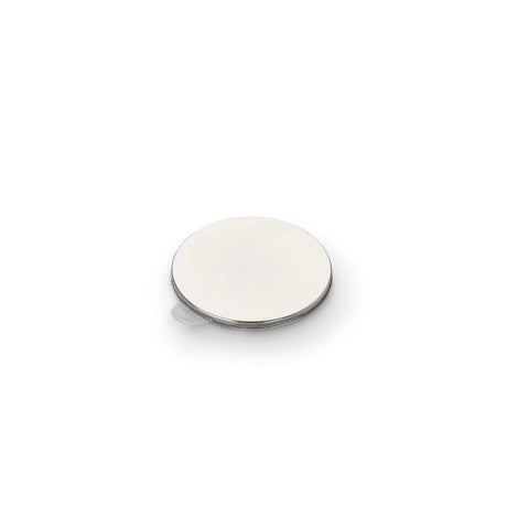 Neodymium Disc Magnet with 3M 9080 Adhesive, 20mm Diameter x 1mm N35 Nickel Plated (A) - Indigo Supplies Ltd