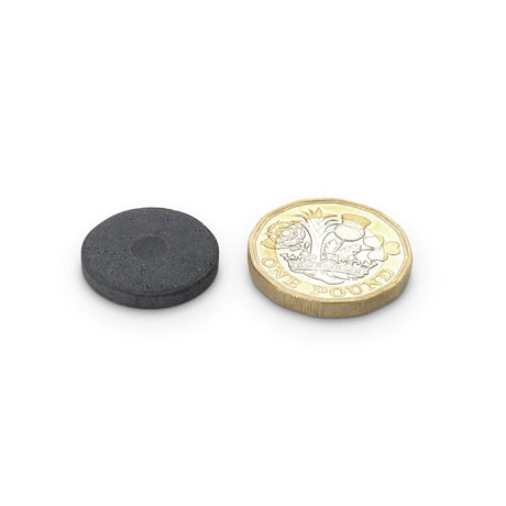 Ferrite Disc Magnet, Isotropic 16mm Diameter x 3mm - Indigo Supplies Ltd
