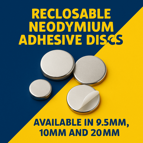 Reclosable Neodymium Discs (adhesive backed)
