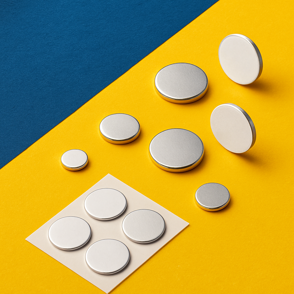 Reclosable Neodymium Discs (adhesive backed)