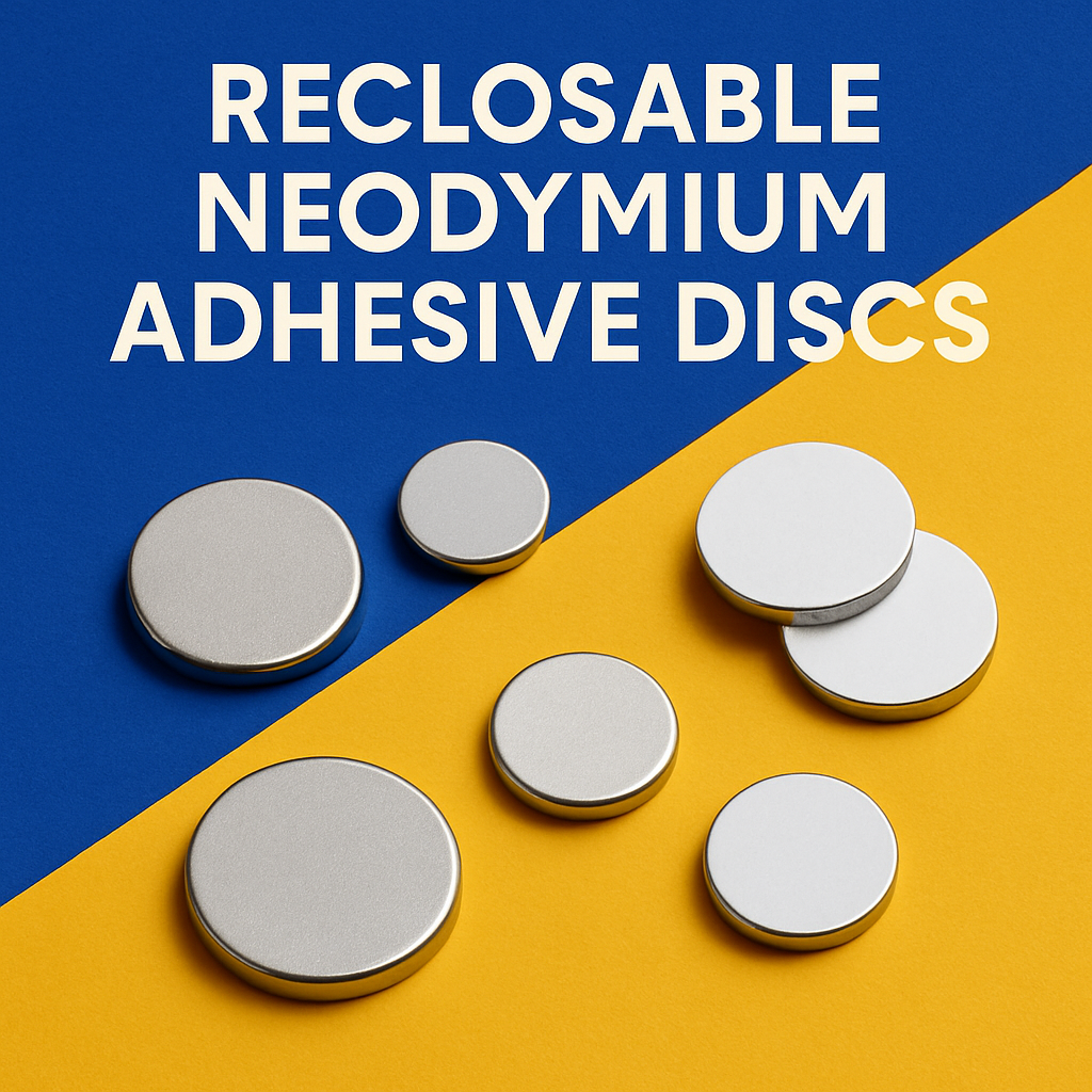 Reclosable Neodymium Discs (adhesive backed)