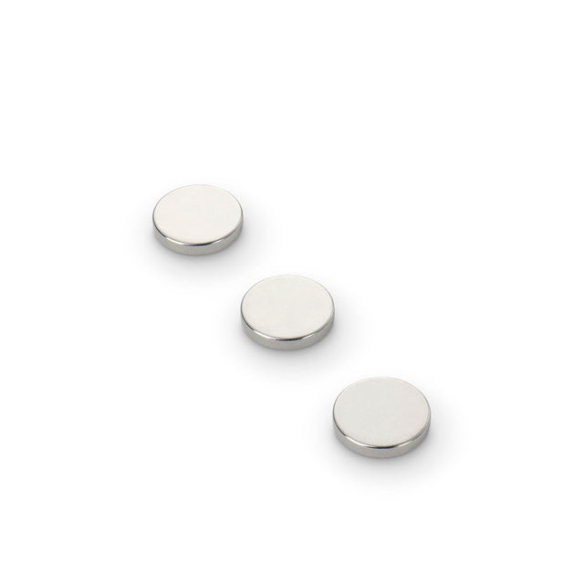 Neodymium Disc Magnet with Plastic Spacers, 12mm Diameter N35 Nickel Plated (A) - Indigo Supplies Ltd