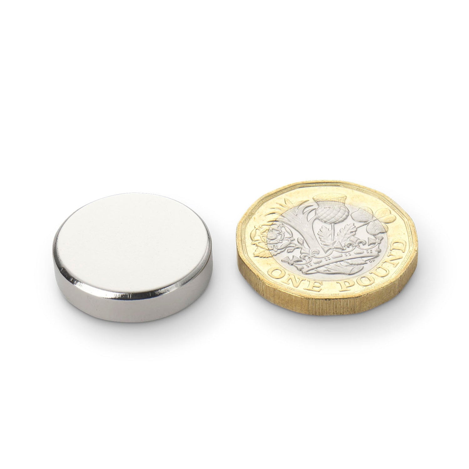 Neodymium Disc Magnet with Plastic Spacers, 20mm Diameter x 2 3 5mm N35 Nickel Plated (A) - Indigo Supplies Ltd