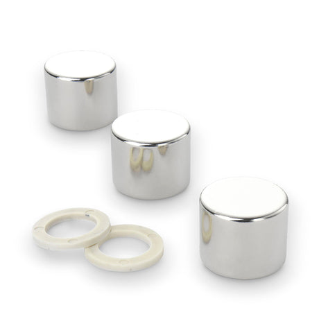 Neodymium Disc Magnet with Plastic Spacers, 25mm diameter x 3 5 10 20mm N35 Nickel Plated (A) - Indigo Supplies Ltd