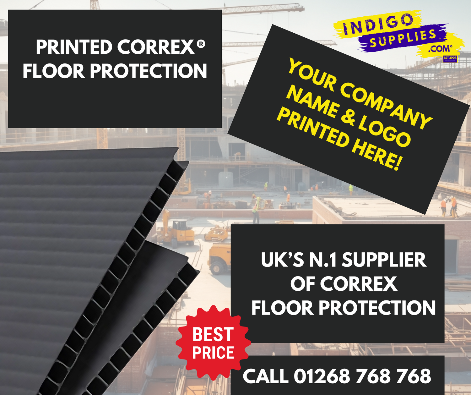 printed custom correx floor protection sheets board roll
