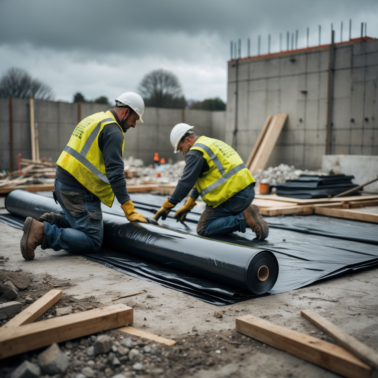 blue and black damp proof membrane heavy duty visqueen polythene sheeting