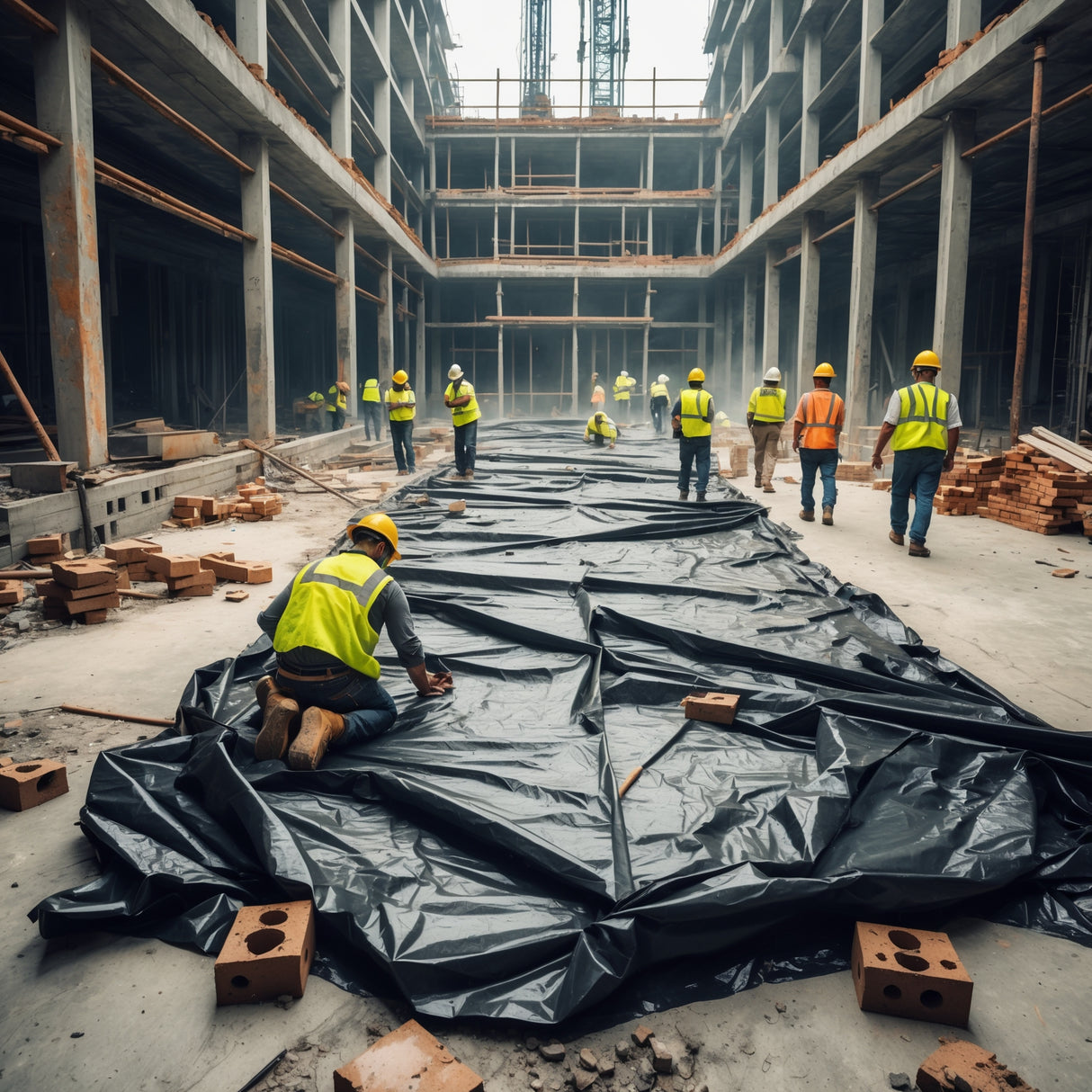 black heavy duty polythene sheeting