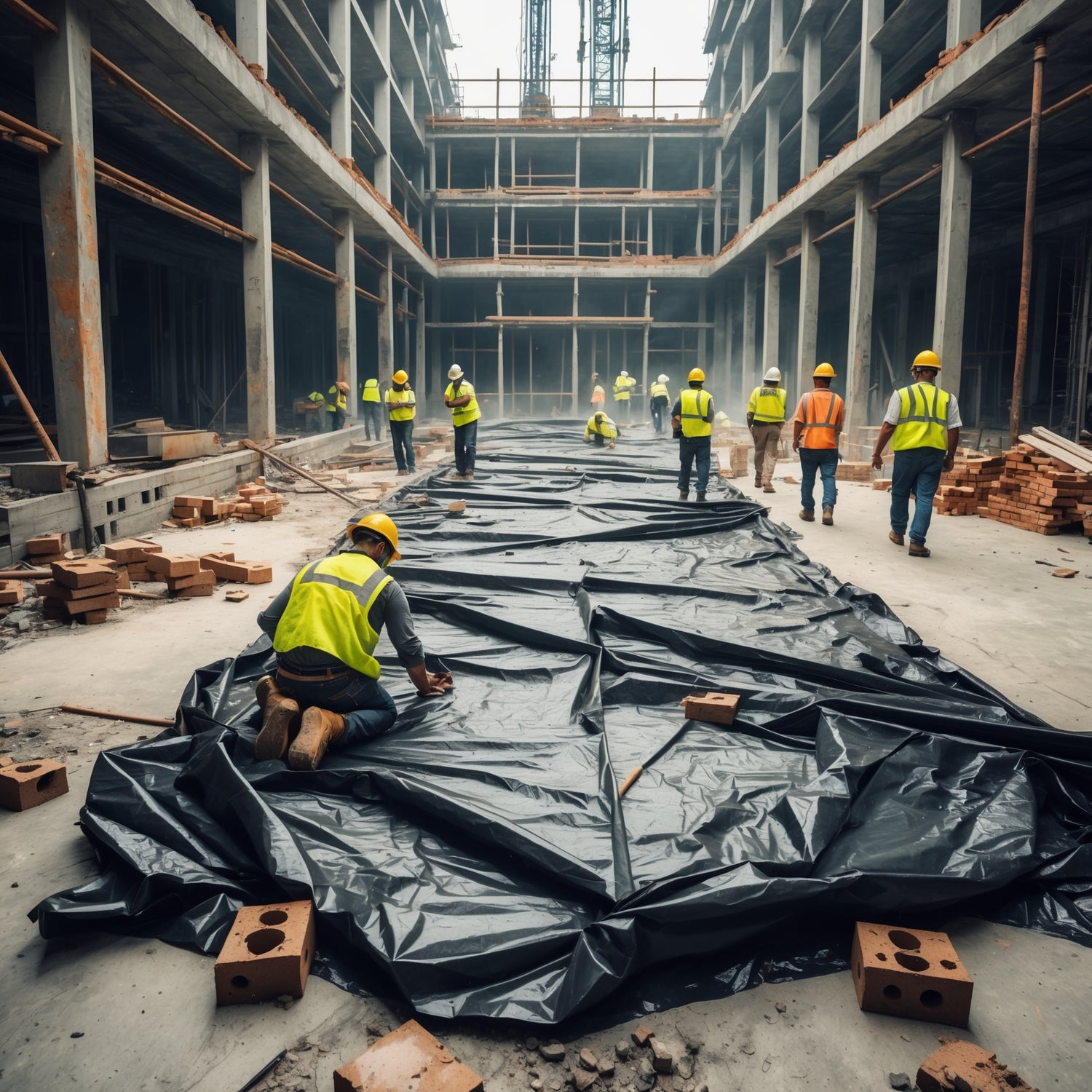 black heavy duty polythene sheeting