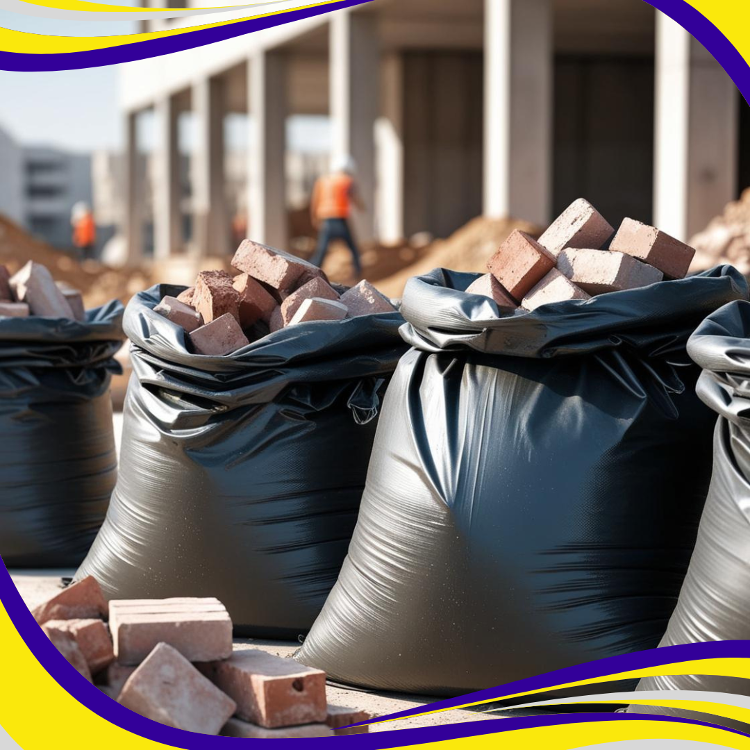Rubble Builders Polythene Sacks / Bags 20" X 30" Heavy Duty Black - Indigo Supplies Ltd