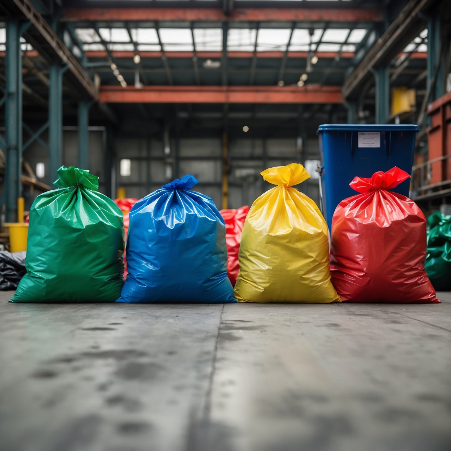 coloured refuse sacks blue green yellow red uk