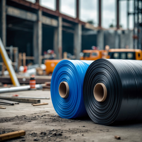 blue and black damp proof membrane heavy duty visqueen polythene sheeting