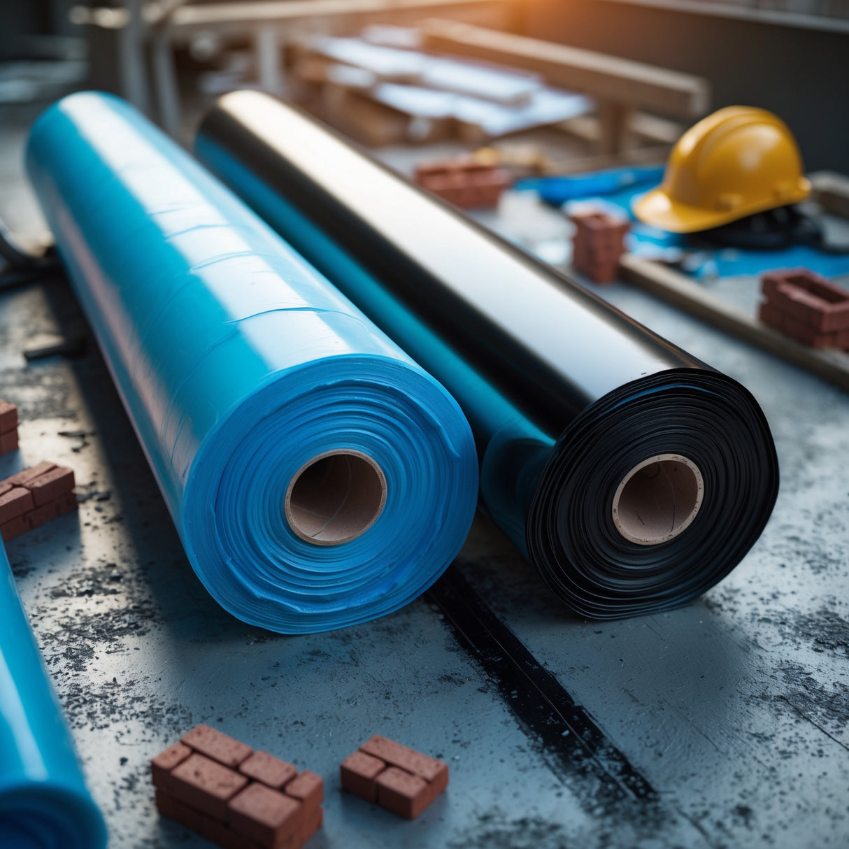 blue and black damp proof membrane heavy duty visqueen polythene sheeting