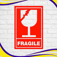 Self-Adhesive Label "FRAGILE" & Glass Symbol - Indigo Supplies Ltd