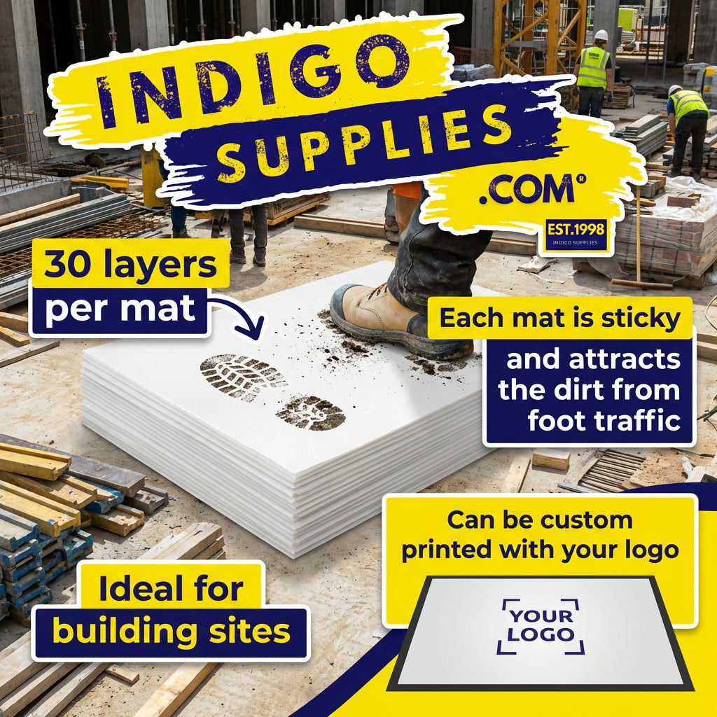 Sticky / Tak / Tack / Tacky Entrance Adhesive Floor Mats - Indigo Supplies Ltd