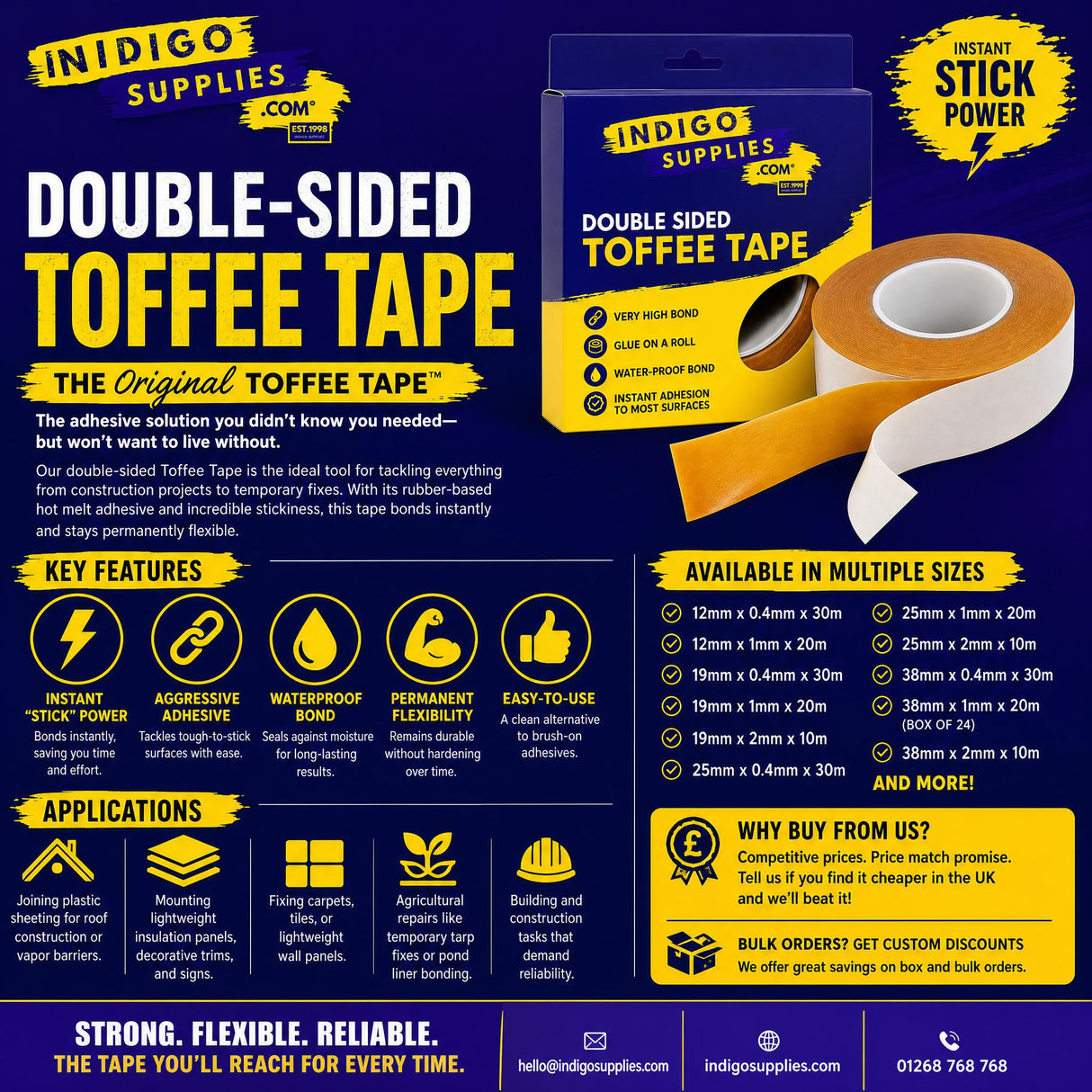 3m double sided vhb very high bond adhesive toffee glue tape uk essex