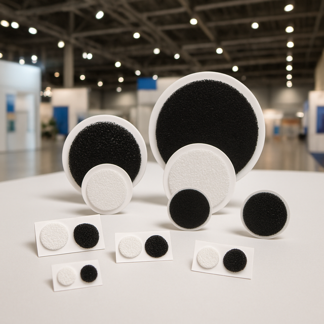 hook loop fastener coins discs circles adhesive uk