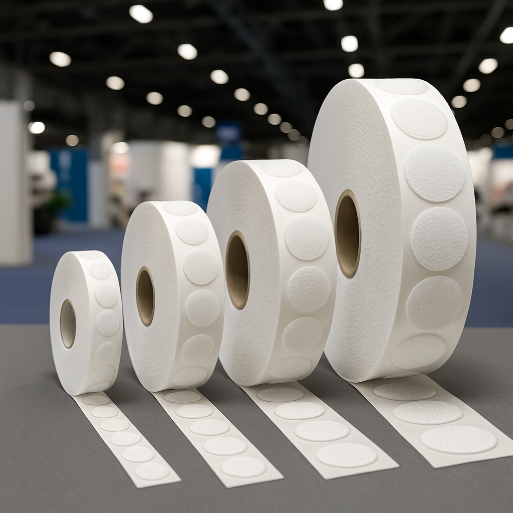 white hook and loop adhesive dots coins discs