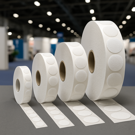 white hook and loop adhesive dots coins discs