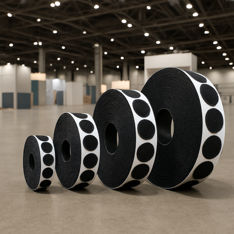 black hook and loop dots discs coins adhesive uk