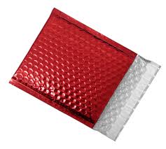Red Metallic Bubble Postal Bags - Indigo Supplies Ltd