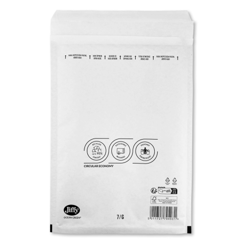 Jiffy Ocean Green White Mailer - Indigo Supplies Ltd