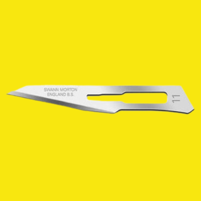 Swann Morton Non-Sterile Surgical Blades No 11 (Box of 100) Product No 0103 - Indigo Supplies Ltd