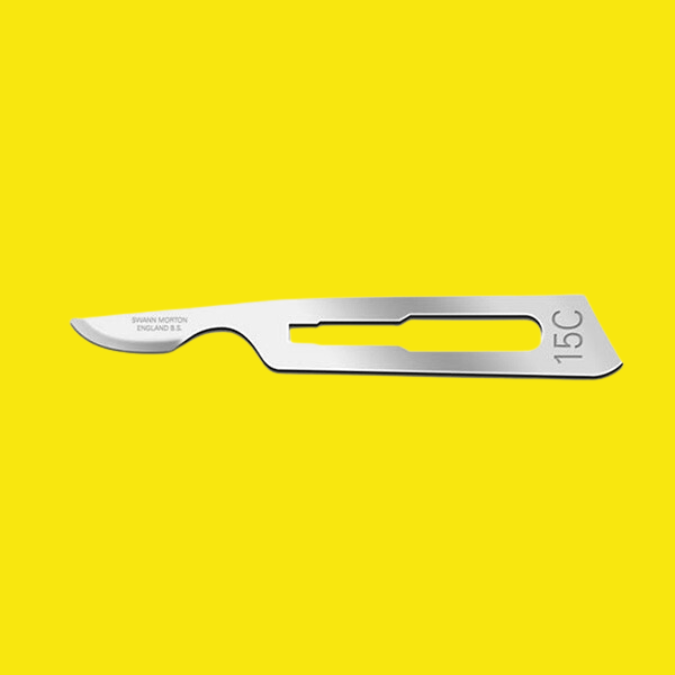 Swann Morton Non-Sterile Surgical Blades No 15C (Box of 100) Product No 0121 - Indigo Supplies Ltd