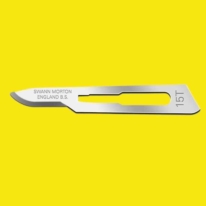Swann Morton Non-Sterile Surgical Blades No 15T (Box of 100) Product No 0192 - Indigo Supplies Ltd
