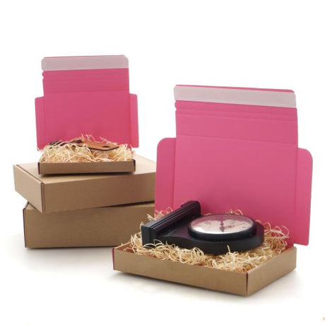 Pink Quick Seal Postal Boxes - Indigo Supplies Ltd