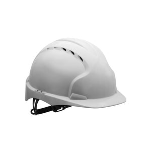 JSP EVO3 Mid Peak OneTouch Slip Ratchet Vented Safety Helmet White - Indigo Supplies Ltd