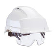Skydda Iris White Safety Helmet + Integral Googles - Indigo Supplies Ltd