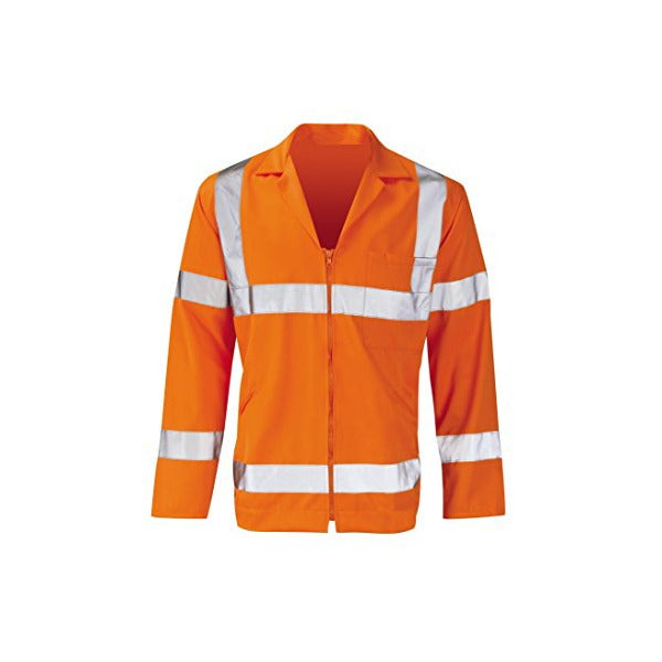 Orbit Polycotton Zip Front Jacket Hi-Vis Orange PCRTJ - Indigo Supplies Ltd