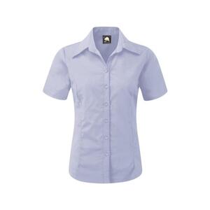 Orn 5550-15 Classic Ladies Short Sleeve Blouse Sky Blue - Indigo Supplies Ltd