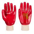 Portwest A400 PVC Fully Coated Knitted Wrist Gloves Red - Indigo Supplies Ltd