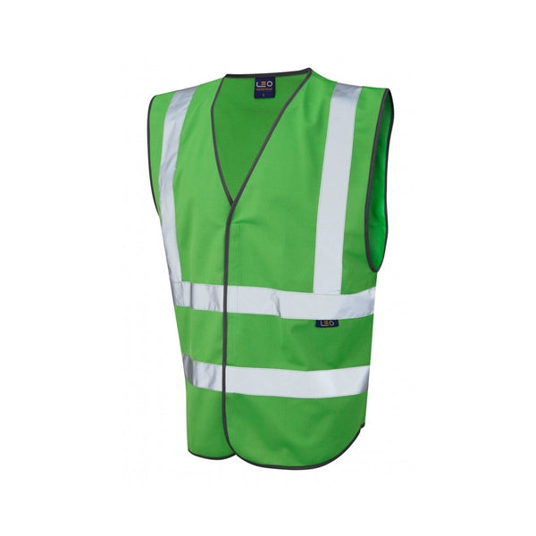 Leo W05-GN Hi-Viz Standard Waistcoats Emerald Green - Indigo Supplies Ltd
