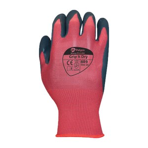 Polyco 889 Grip It Dry Black Latex Red Gloves (Pack 60) - Indigo Supplies Ltd