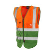 Leo Lynton Hi-Vis Superior Waistcoat Orange/Green - Indigo Supplies Ltd